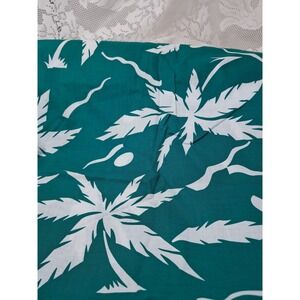 Fabric‎ Palm Leaf Print Teal Green White Cotton Sewing Material 2 3/4 Yd